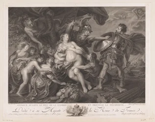 Minerva beschermt de Vruchtbaarheid tegen March Minerva despide al dios de la guerra y protege la fertilidad (título sobre objeto)