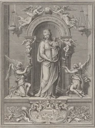 Madonna de Loreto, dentro de un nicho con un ángel a cada lado, 1650-1724