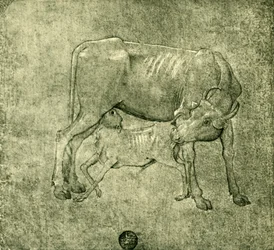 Vaca y ternero, mediados-finales del siglo XV, 1943