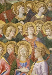Coro de Ángeles, detalle del ciclo del Viaje de los Magos en la capilla, c.1460 (detalle)