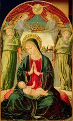 Madonna y el niño con ángeles