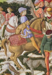 Retrato de Giuliano de Medici 1453-78, detalle del ciclo del Viaje de los Magos en la capilla, c.1460 (detalle)