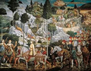 Procesión de los Reyes Magos a Belén, por Benozzo Gozzoli, Capilla del Palazzo Medici Riccardi, Florencia