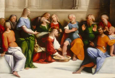 Cristo lavando los pies de los discípulos