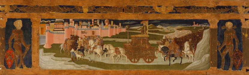 Panel Predella: Triunfo de David (pintura sobre madera)