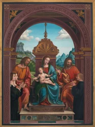 Madonna y Niño, San Jaime, San Felipe y la Familia de Antonio Busti