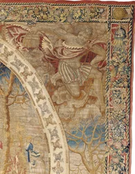 Tapiz alegórico de Bruselas que representa el mes de diciembre de "Los meses del medallón", c.1525