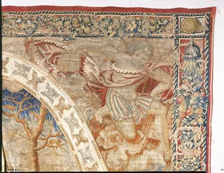 Tapiz alegórico de Bruselas que representa el mes de diciembre de "Los meses del medallón", c.1525