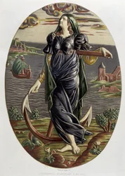 La esperanza - Plat cerámico, en "The work of Bernard Palissy" por C. Delange y C. Borneman, París