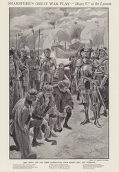 Escena de una producción de Enrique V de Shakespeare en el Teatro Lyceum, Londres