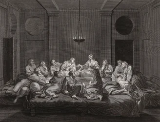 Jesucristo y los apóstoles en la Última Cena. (imprimir)
