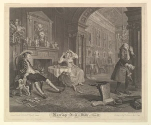 Marriage A-la-Mode, Placa II, abril 1745
