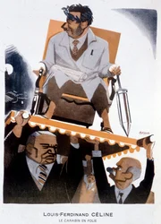 Caricatura de Louis-Ferdinand Céline (1894-1961) - Ilustración de Bernard Becan (Bernhard Kahn) (1890-1943) en “Fantasio” del 15/01/1933