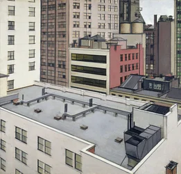Tejados de Nueva York, c.1930 (óleo sobre lienzo)