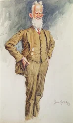 Retrato de George Bernard Shaw, c.1925 (acuarela sobre papel)