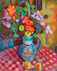 Flores en una maceta (óleo sobre lienzo)