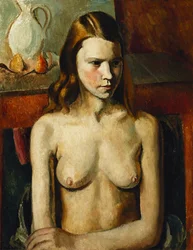 Chica desnuda sentada