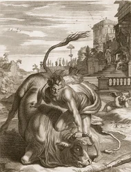 Aqueloo en forma de toro es vencido por Hércules, 1731