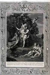 Dafne perseguida por Apolo y convertida en árbol de laurel