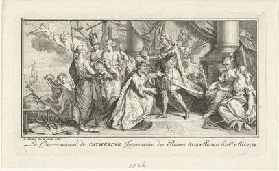 Pedro el Grande corona a su esposa Catalina I como Emperatriz, 1726