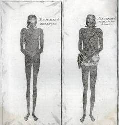 Representación del Sudario de Besanzón y el sudario de Turín Grabado de la “Ilustración de ceremonias y costumbres religiosas de todos los pueblos del mundo” por Bernard Picart (1723-1743) 1819 Colección privada