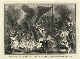 Quema de viudas en India, 1728
