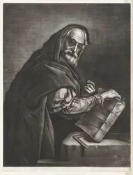 Filósofo con una brújula y un libro Retratos de filósofos (título de la serie)