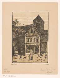 Casa de madera y torre de piedra