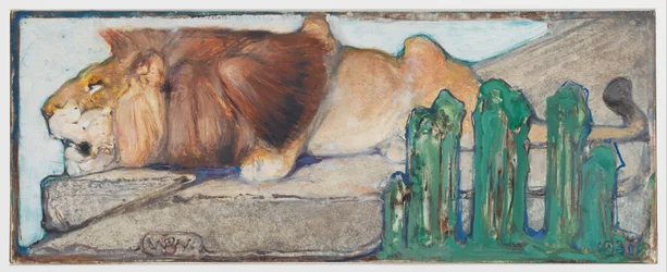 León reclinado