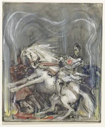 Jinete en caballo encabritado