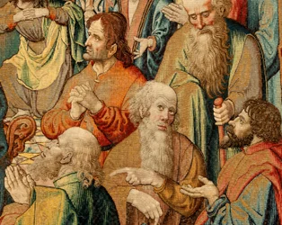 Tapiz flamenco. Pasión de Jesús (Pasión de Cristo o Pasión del Señor, Pentecostés). Patrimonio Nacional, número de inventario 10005817.