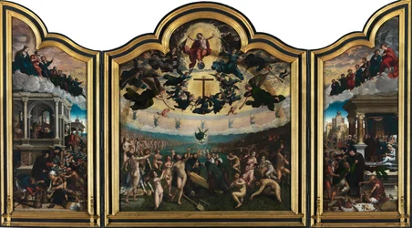 El Juicio Final y las Siete Obras de Misericordia (óleo sobre tabla)