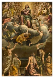 Ábside, Retablo de Bernardino Gatti llamado Il Sojaro completado por Giovanni Battista Trotti llamado IL Malosso, Asunción de la Virgen