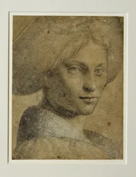 Retrato de una mujer con turbante, tres cuartos a la derecha ...