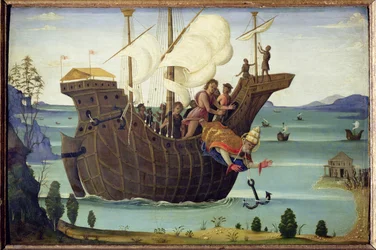 Martirio de San Clemente (óleo sobre tabla)