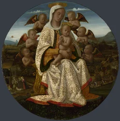 La Virgen y el Niño con Querubines
