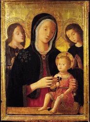 Virgen y Niño con dos ángeles