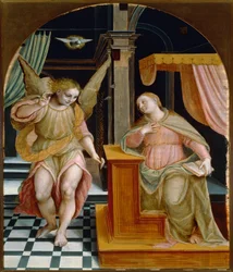 Italia, Vercelli, pintura de La Anunciación