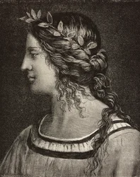 Matrimonio de la Virgen, grabado de un detalle del fresco de Bernardino Luini en el santuario de Saronno, Italia