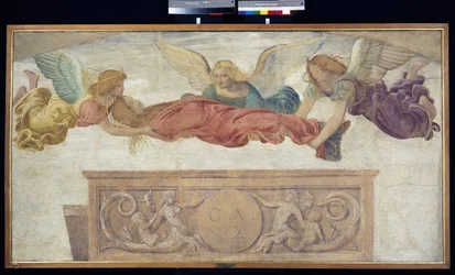 El cuerpo de Santa Catalina llevado por ángeles, c.1514