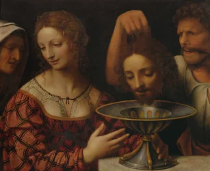 El verdugo presentando a Herodías la cabeza de Juan Bautista, 1527