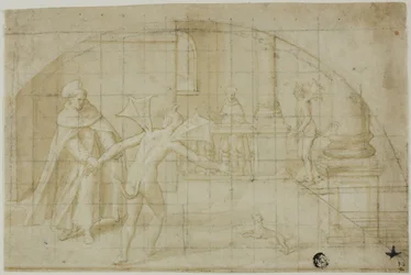 Diseño para una Luneta: Demonios y Santo en un Monasterio