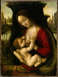 Virgen con el Niño (óleo sobre madera)