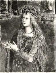 Santa Catalina, posiblemente un retrato de Lucrezia Borgia (1480-1519) del ciclo Vidas de los Santos, Sala dei Santi, 1492-94
