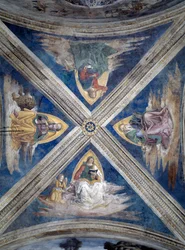 Historia de San Bernardino, los evangelistas (Tetramorfos) (fresco, c.1486)