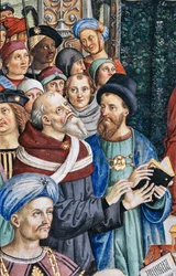 La Biblioteca Piccolomini, pared suroeste: "Pío II preside la Dieta de Mantua, el 1 de junio