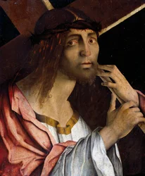 Cristo llevando la cruz, por Bernardino di Bosio Zaganelli (ca 1460-ca 1510), Italia