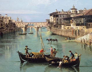 Río Arno y Ponte Vecchio en Florencia