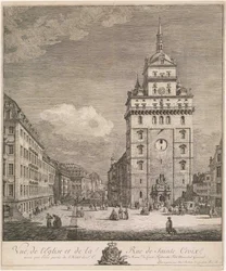 La antigua Kreuzkirche de Dresde, lámina de la serie «Vistas de Dresde»
