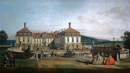 Alemán: El palacio imperial de recreo Schloss Hof, lado de la corte de honor